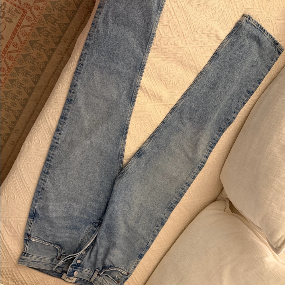 Worn only once - Agolde Faded Blue High-Rise Straight Jeans